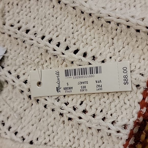 Madewell Striped Diaz Open Knit Cardigan Size Small S NWT - Picture 5 of 11